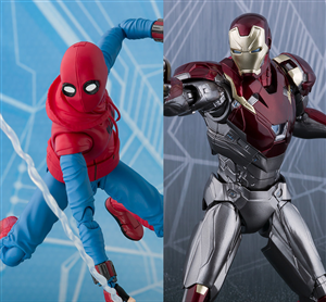 SHF SPIDERMAN HOMEMADE SUIT AND IRON MAN MK47 SET