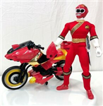 POWER RANGERS WILD FORCE RED WILD WARRIOR WITH SAVAGE CYCLE
